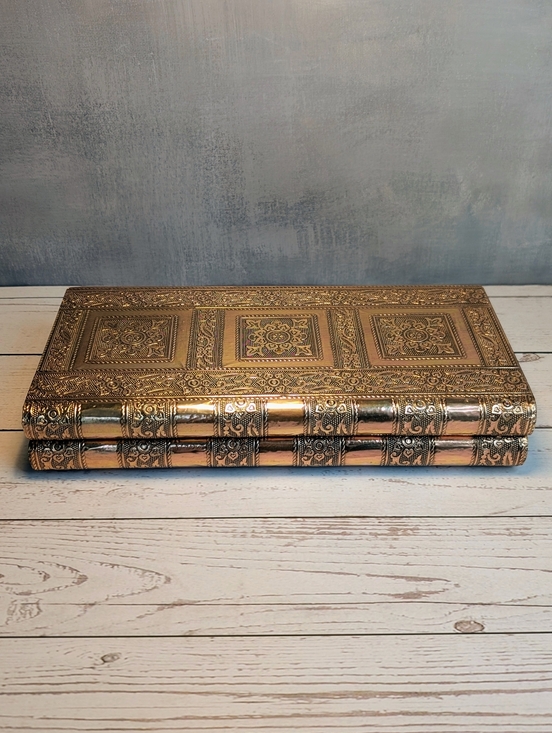 Other - Aluminum Embossed Book Style Jewelry/Trinket Box-Rose Gold